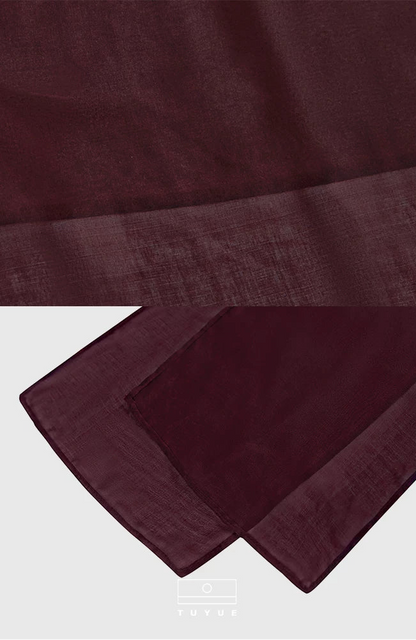 TUYUE Burgundy silk long silk scarf- BRUNO