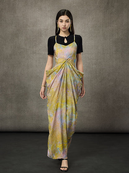 HECO Stacked Layered Midi Long Slip Dress  - KING.