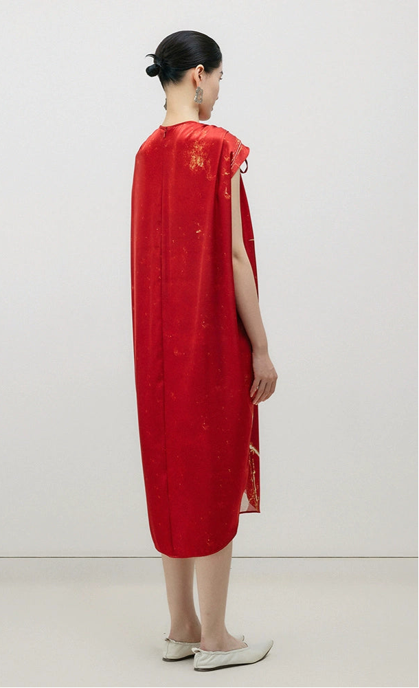 ZHUCHONGYUN spring silhouette shirred dress-KANON.