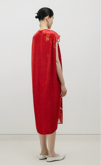 ZHUCHONGYUN spring silhouette shirred dress-KANON.