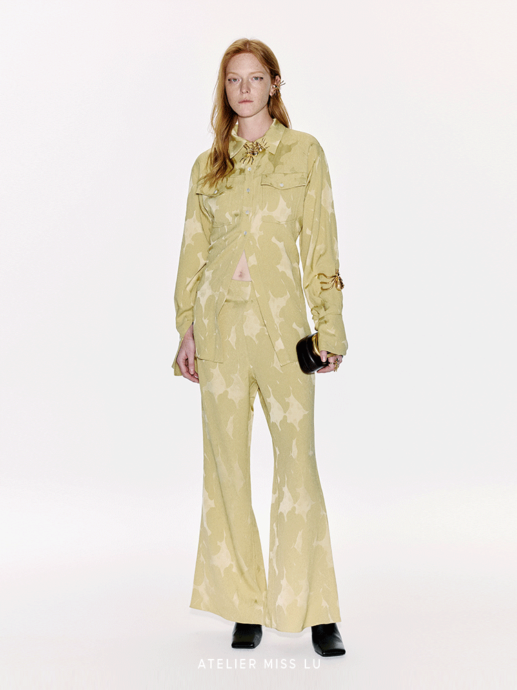 ATELIER MISS LU New Chinese Texture Acetate Waist Top - SIDNEY.