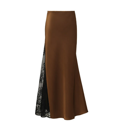 WANGXO | Double-Faced Satin Panel Skirt-SENA