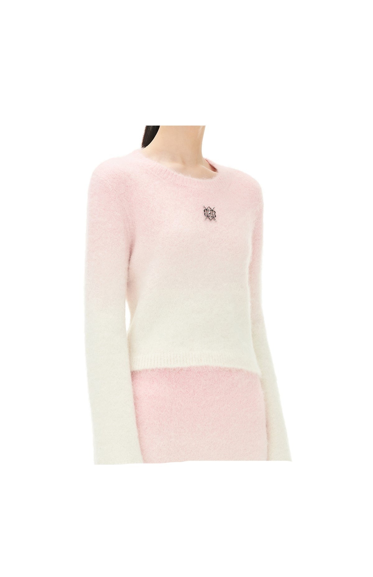YES BY YESIR Barbie pink ombre Dream alpaca knit skirt top- Liowwa