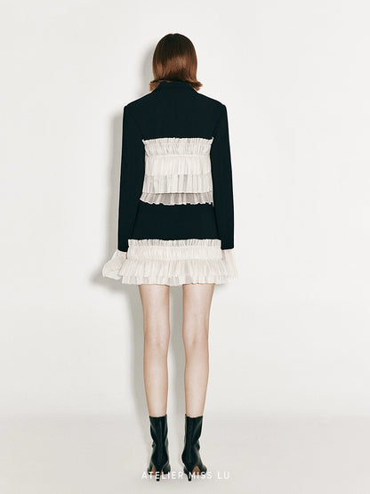 ATELIER MISS LU multi-layer soft tulle stitching shape small A-line skirt - ELIN.