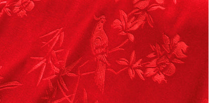 HECO Velvet Embossed Red Black Long Dress Women's- EXPECT.