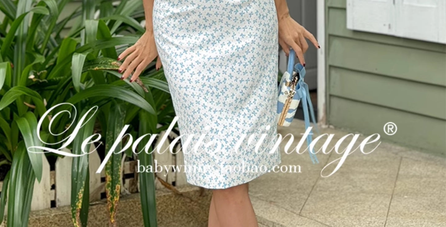 Le Palais bow pattern herringbone corset style heavy work dress-TEM