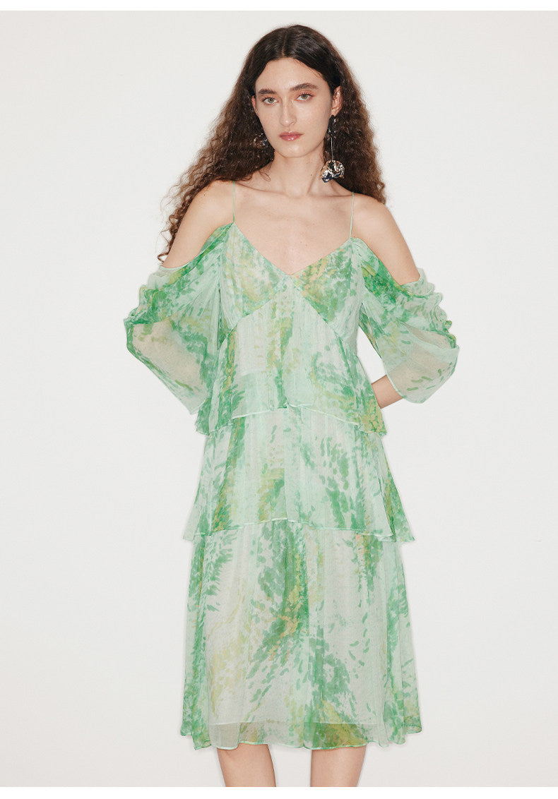 ATELIER MISS LU layered panelled off-the-shoulder slip dress - MICAH