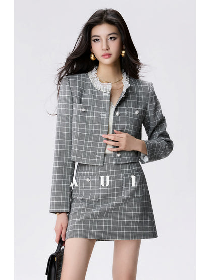 AUI Small Fragrance Style Suit Lace Jacket High-waisted Hip Two-Piece Skirt - Dal-Rae