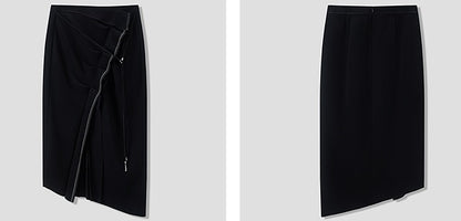 COMME MOI Lu Yan designer's new women's commuter acetate lace asymmetrical skirt - BANKS.