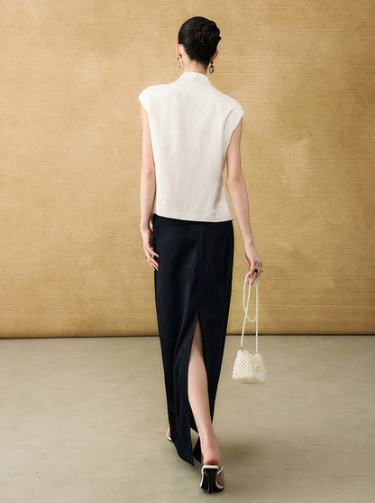 HECO Chinese style asymmetrical hand-embroidered vest top - FORD.