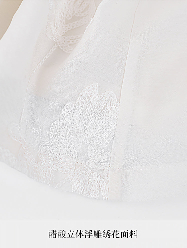 HECO Short Sleeve Mandarin Neckline Loose Summer Top - CENTER.