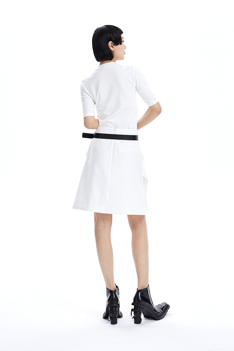TINY IN irregular cut-out slim short sleeve women's top -SIXY