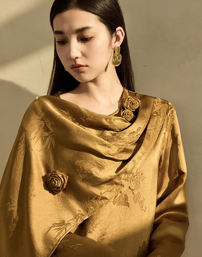 HECO Acetate texture Handmade Rose Top Women - DARK.