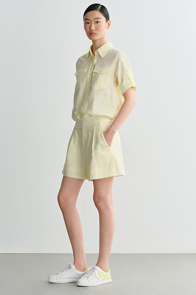 COMME MOI  summer women's casual linen shorts - GAIUS.