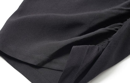 ZHUCHONGYUN black wrap style top and ruched pant outfit set-ARMSTRONG.