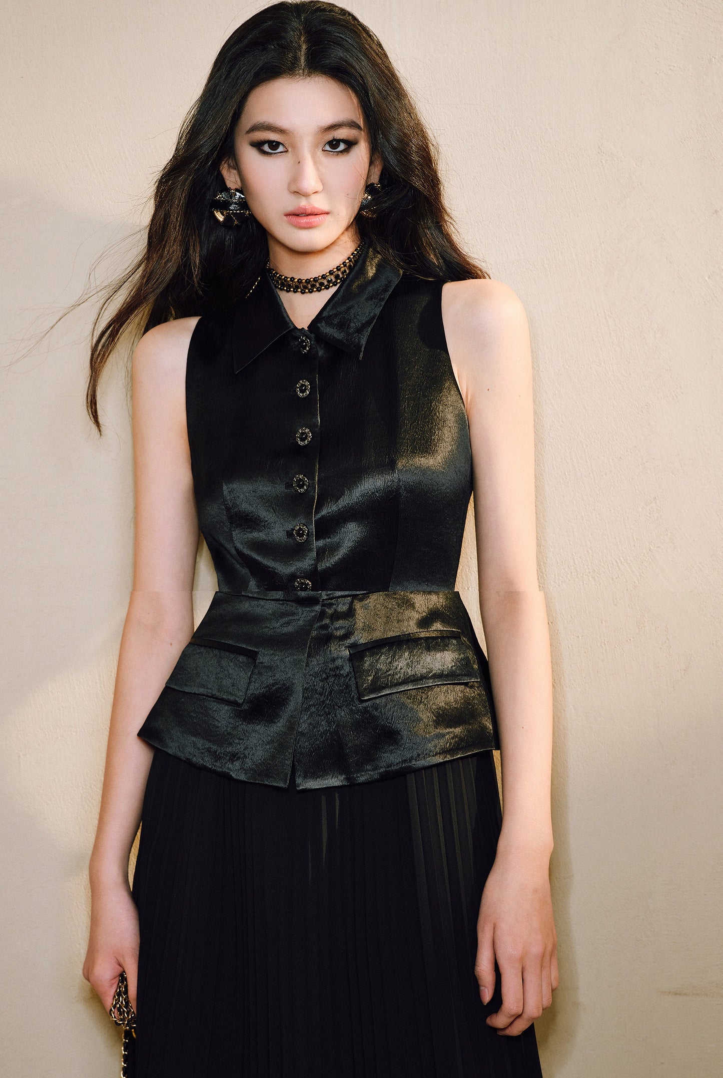 WANGXO Frost Pleat French Dress  - ESMEE.