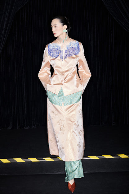 M essential Mackay designer brand Sea Cliff Tassel Beaded Shirt - plain.