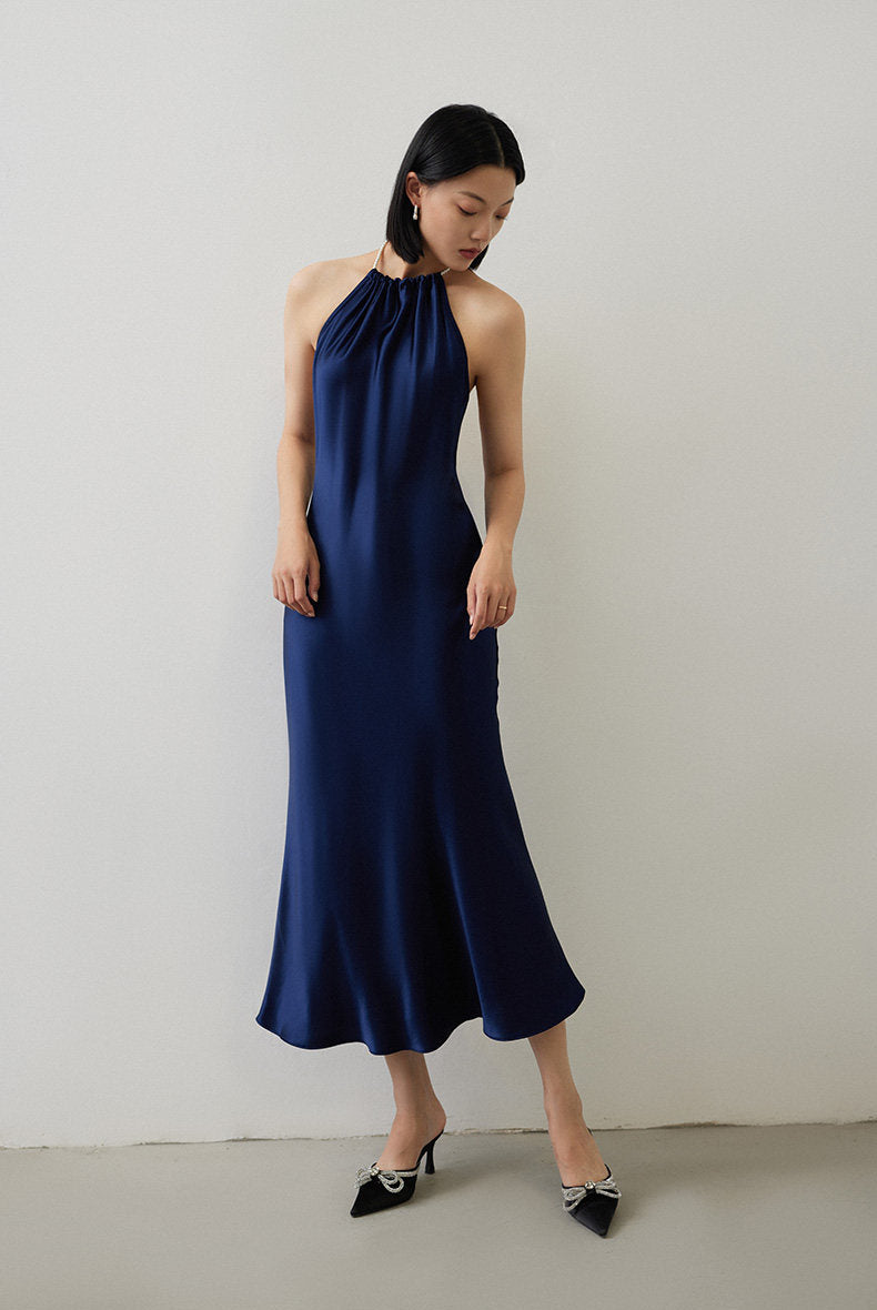 GOUDIN elegant low back slip dress -ZOFIA.