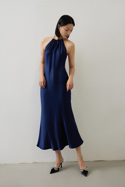 GOUDIN elegant low back slip dress -ZOFIA.
