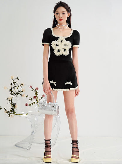 CHECOCRE Stubble Customer Fashion Xiaoxiang Knitted Suit Culottes  - MESSY