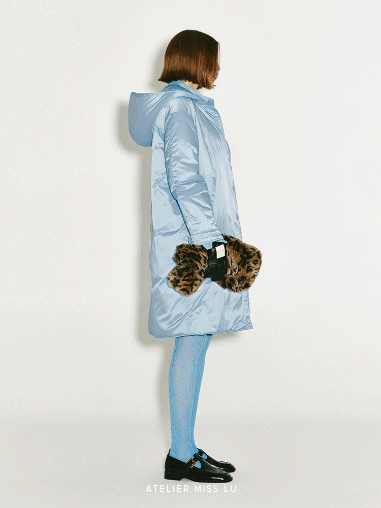 ATELIER MISS LU Glacier Blue Long Hooded Cotton Suit - GRACE