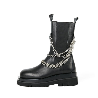 B-FEI Short Black Platform Boots-NYM.