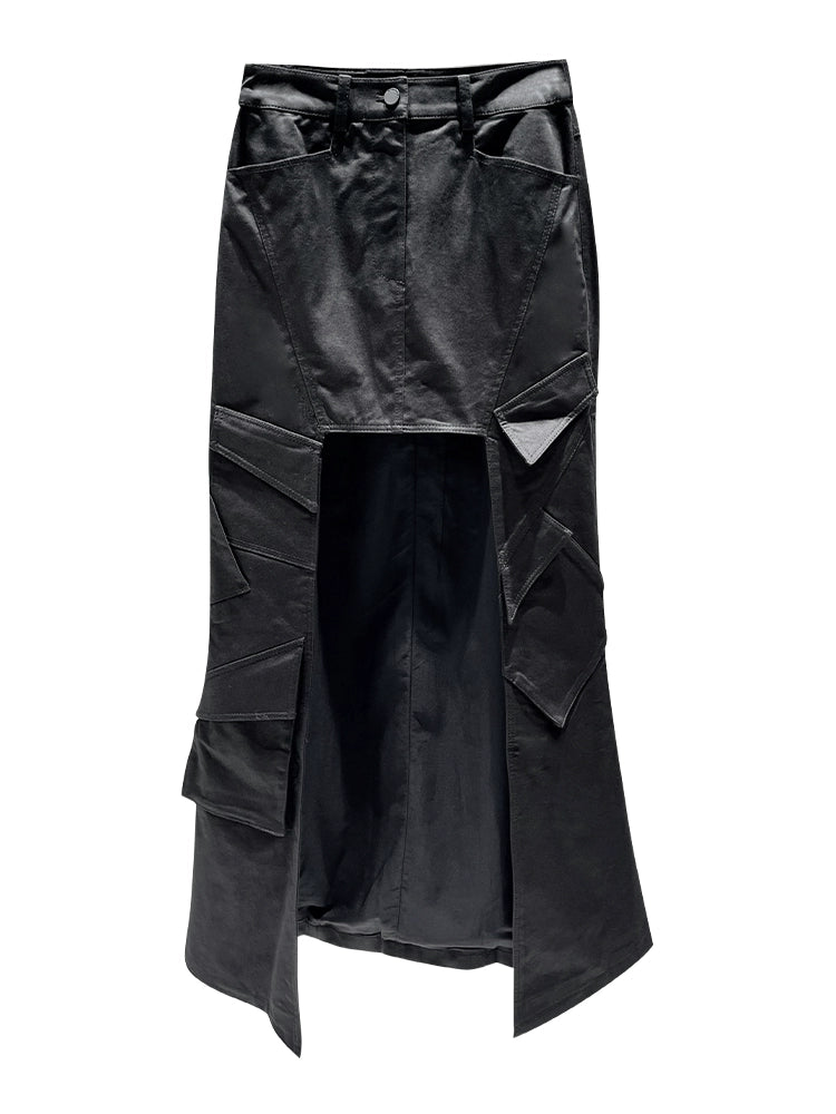 ANNAKIKI niche designer irregular multi-pocket skirt-CHIYO