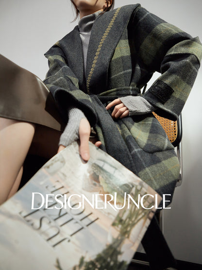 DGU "Daige" green plaid woolen jacket fashion high-end and versatile trend - Skylar.