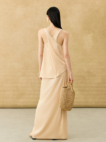 HECO Chinese back cross pearlescent vest top suspenders - COLAR.