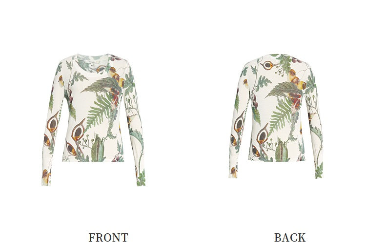 ZHUCHONGYUN Autumn Fruit Feather Thin Slim Knit Top--KOUSHI.