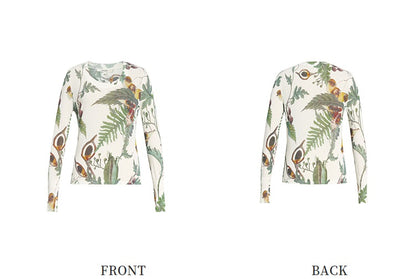 ZHUCHONGYUN Autumn Fruit Feather Thin Slim Knit Top--KOUSHI.