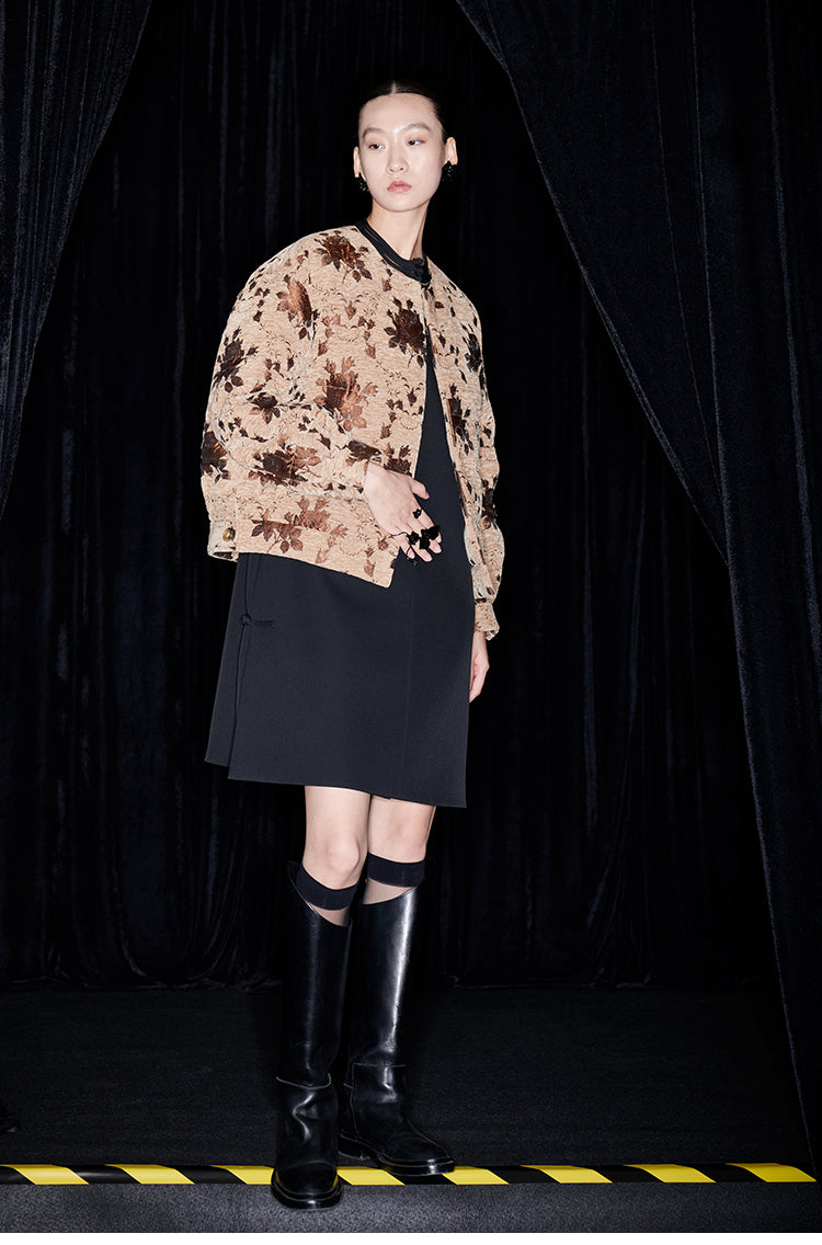 M essential Mackay designer Drop-coffee jacquard puffer jacket - apere.