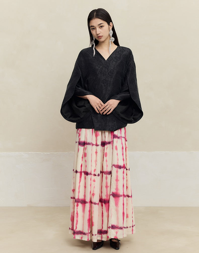 HECO 100% Cotton pink High Waist Swing Skirt Women - grace.