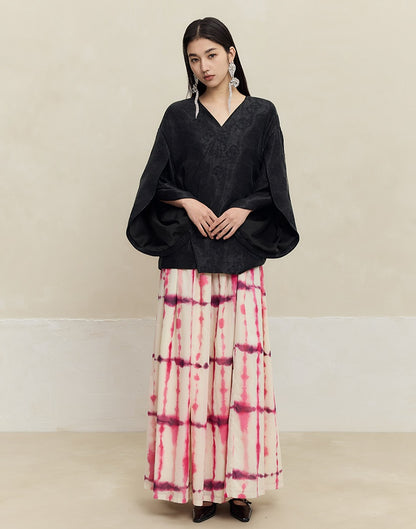 HECO 100% Cotton pink High Waist Swing Skirt Women - grace.