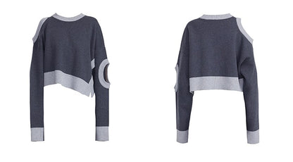 TINY IN women's loose dropped cut-out short sweater-MIE