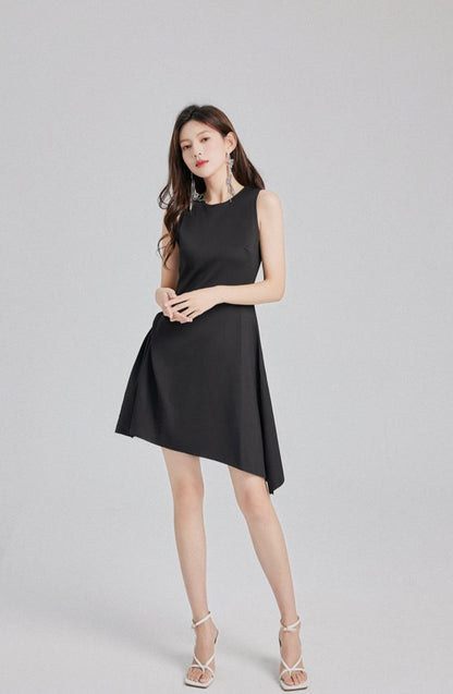 DOLLY Elegant Retro Style Crew Neck Sleeveless Slim Fit High Waist Dinner Dress-KIRSTEN