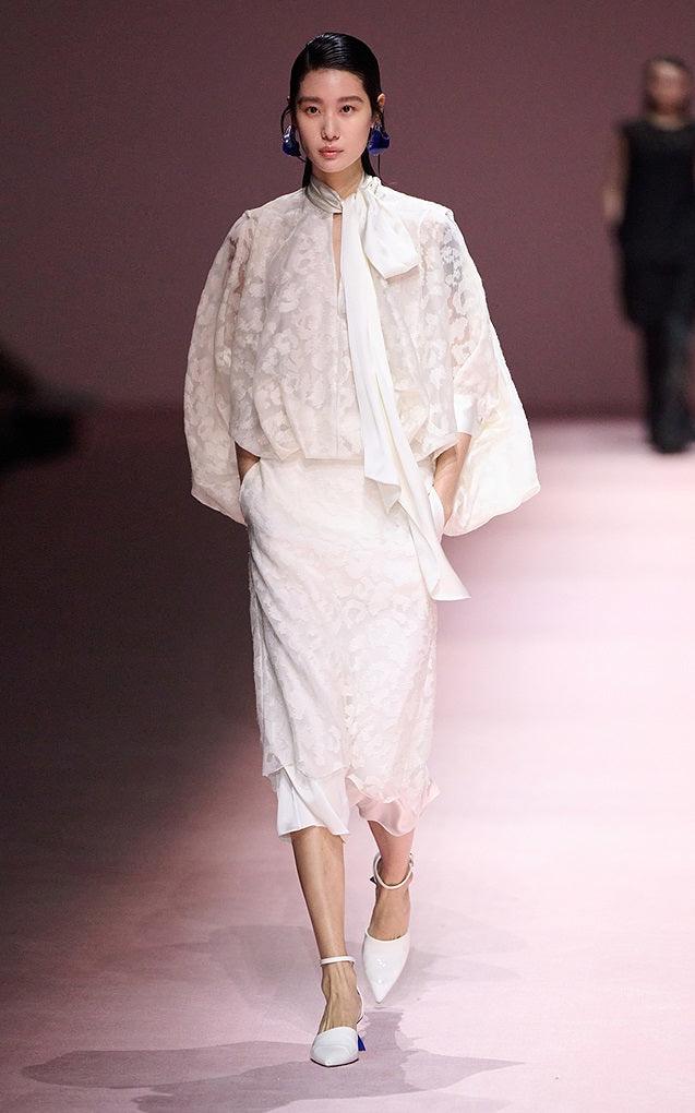 COMME MOI sexy silk embroidered blouse top - MARK.