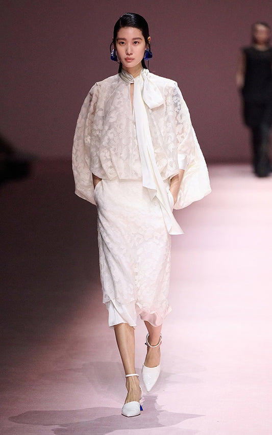 COMME MOI sexy silk embroidered blouse top - MARK.