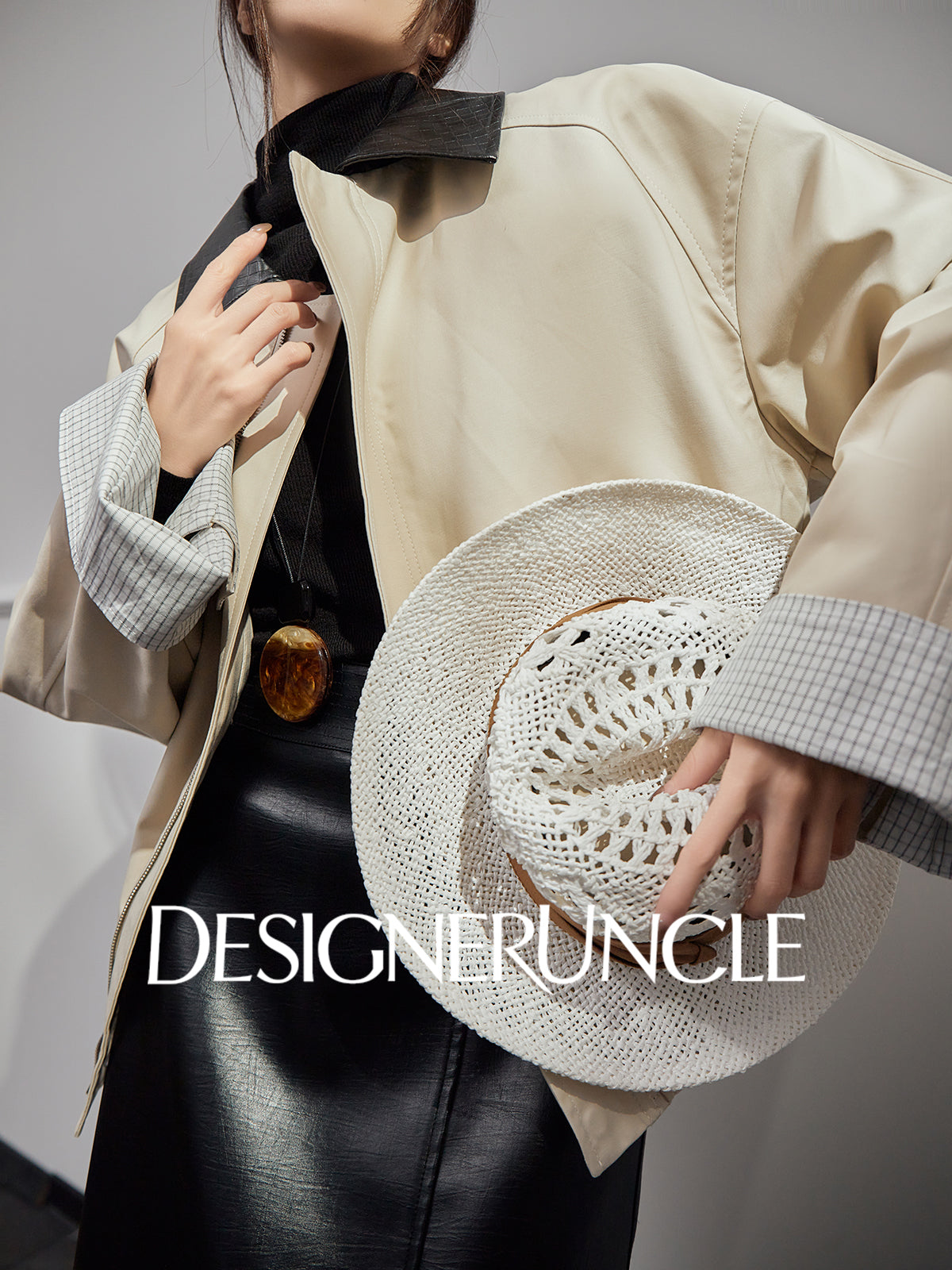 DGU Beige jacket light luxury design sense retro trend niche casual top - TSWR.