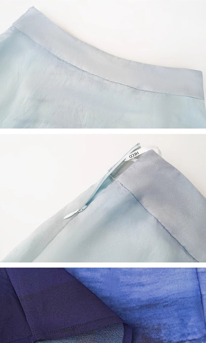 HECO Chinese Atmosphere Summer Drape Elegant Straight Skirt - MUSC.