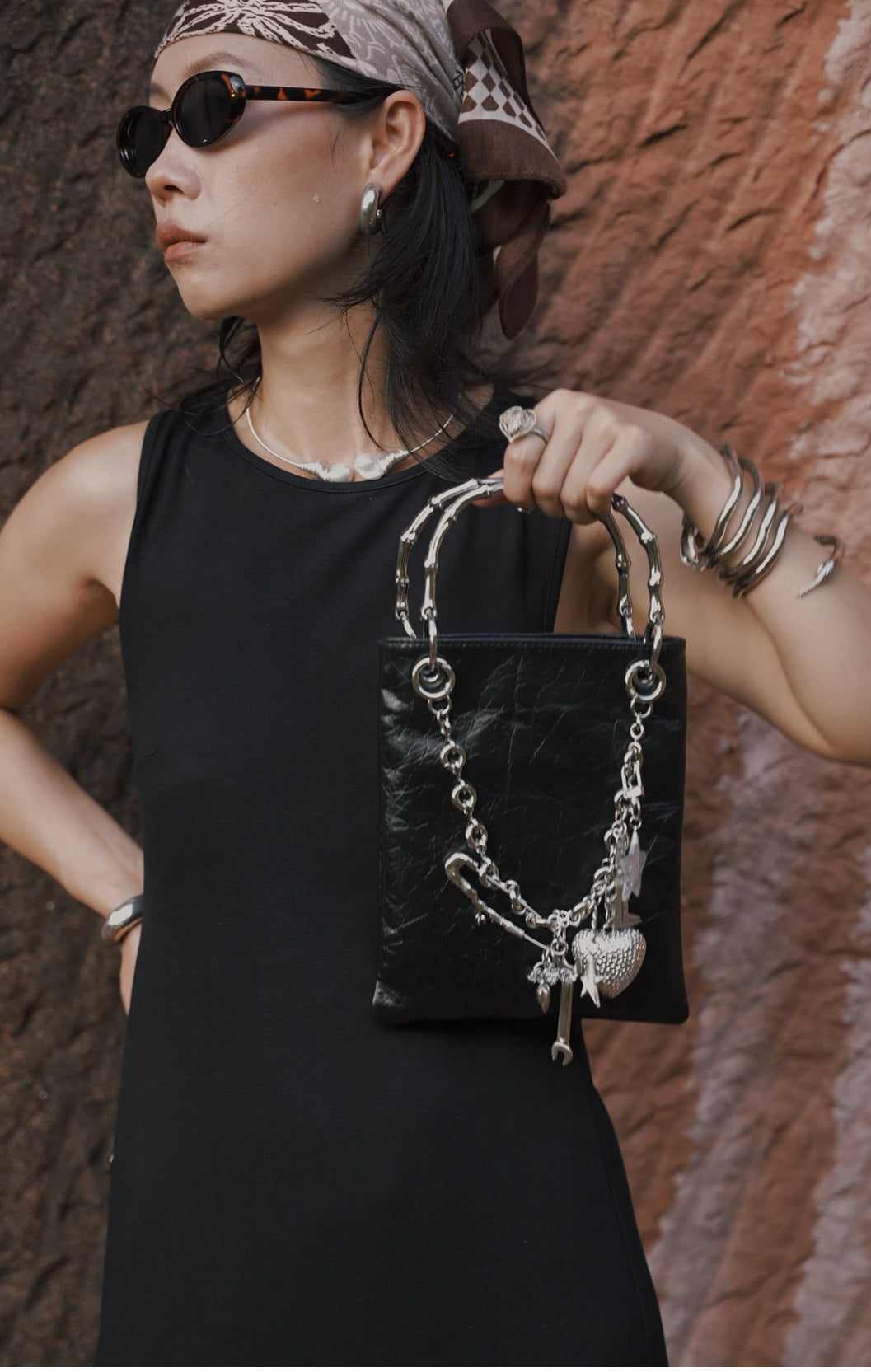 IUBALLET  New Metal Bamboo One Shoulder Crossbody Chain Bag - LAKE.