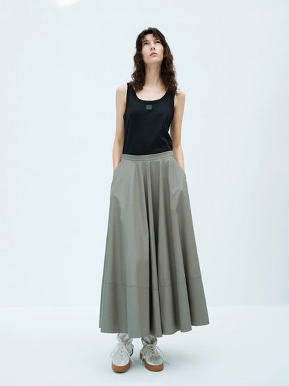 PIAOIN minimalist versatile A-line skirt female Hepburn style  -COLETTE