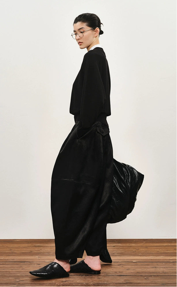 ZHUCHONGYUN two-piece stand-up collar knitted long-sleeved top-ROXY.