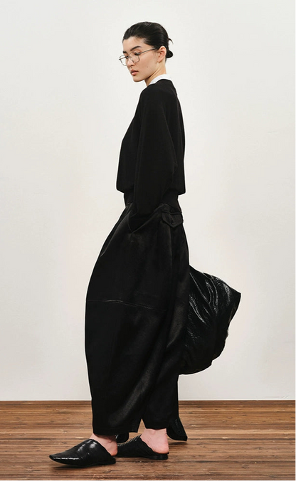 ZHUCHONGYUN two-piece stand-up collar knitted long-sleeved top-ROXY.