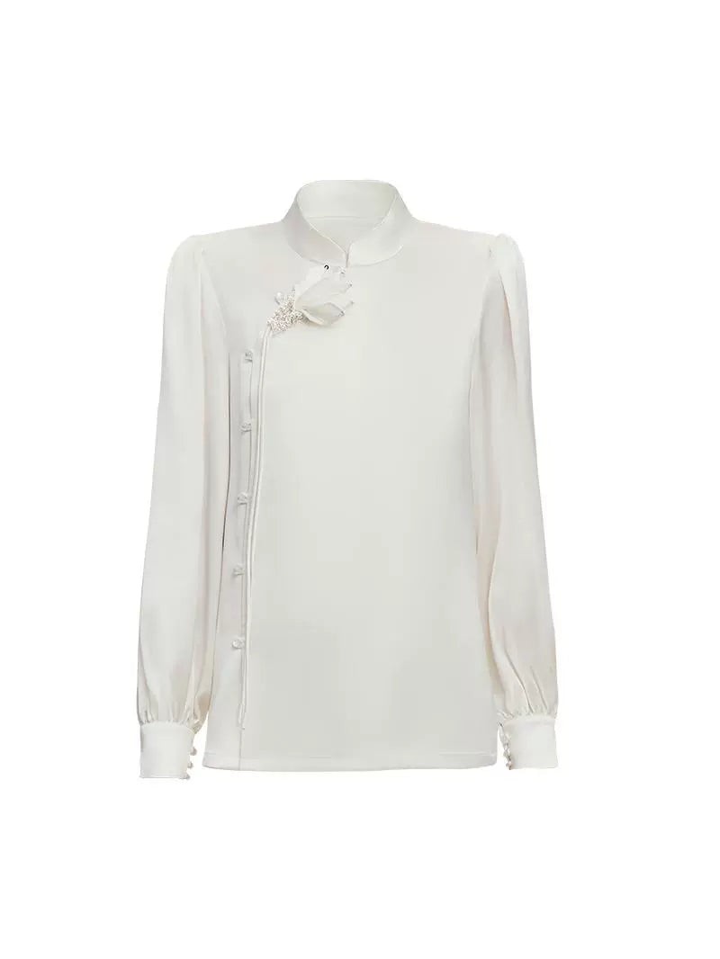 HECO Three-dimensional Handmade Stand-Up Collar Shirt Top Woman - all.