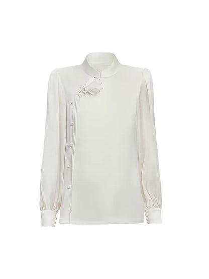HECO Three-dimensional Handmade Stand-Up Collar Shirt Top Woman - all.