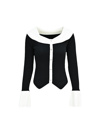 YES BY YESIR  one-shoulder pullover wool knit top - PROF.