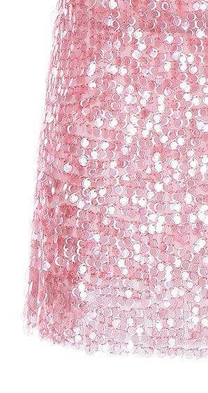 Wardrobes by Chen Luxury Sleeveless halter Sequin Short cocktail Dress- Limmi