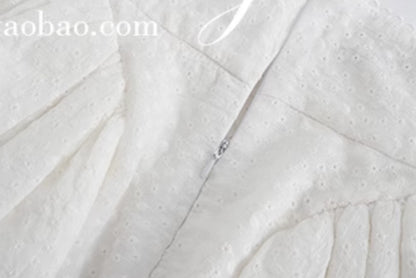 Le Palais Vintage  embroidery cotton wrap short top + high-waisted bud skirt-TEE.