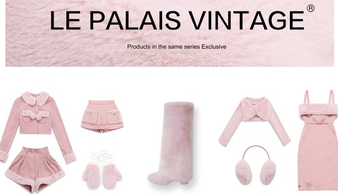 Le Palais Vintage Luxury Pink Fur Gloves + Fur Ear Muff- YASMINE.
